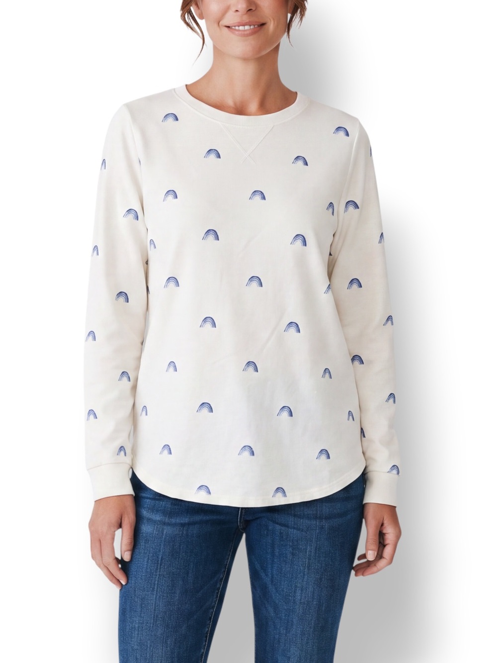 4/$20 Sonoma Goods for Life Rainbow Print Crewneck Sweatshirt Size M
